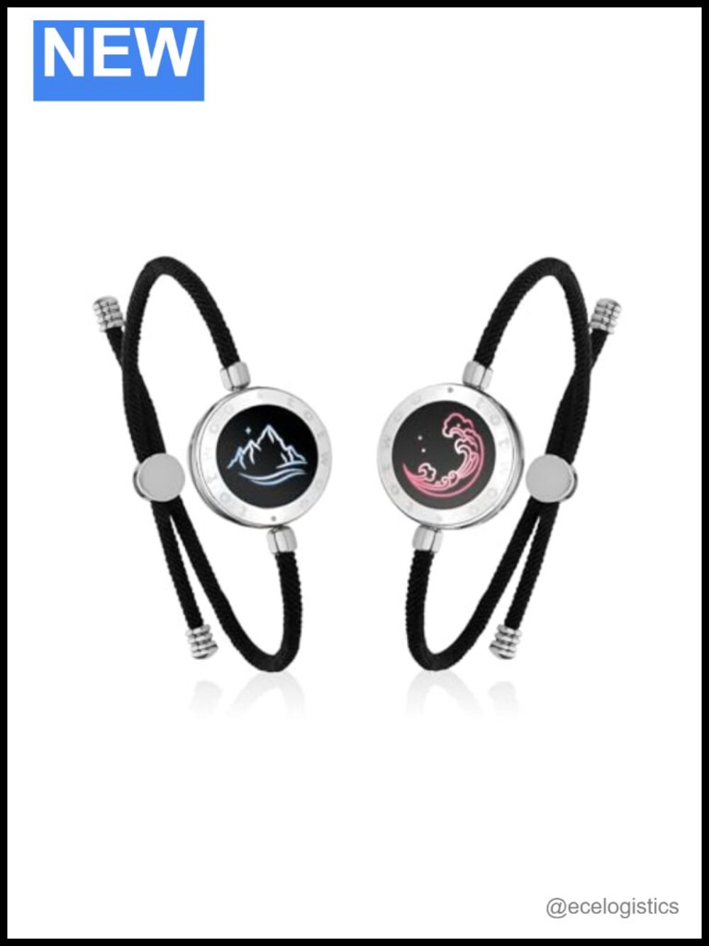 Smart Long Distance Touch Bracelet Stainless Steel Milan Cord Unisex